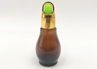 30ml de amber Kosmetische Flessen van het Kleurenglas met Gouden GLB voor Etherische olie