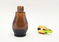 30ml de amber Kosmetische Flessen van het Kleurenglas met Gouden GLB voor Etherische olie