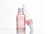 Fles van het het Glasdruppelbuisje van 15ml 30ml de Roze Doorzichtige voor Aangepaste Etherische olie