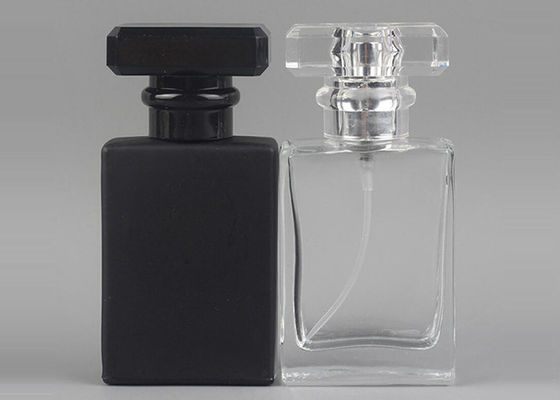 Het kosmetische van de het Glasfles 50ml 100ml van het Super Clearparfum Zwarte Matte Berijpte Ontwerp